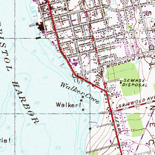 Topographic Map of Walley Park, RI