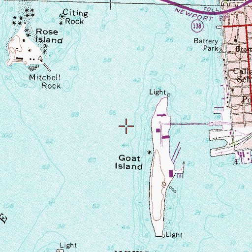 Topographic Map of Long Wharf Mill, RI