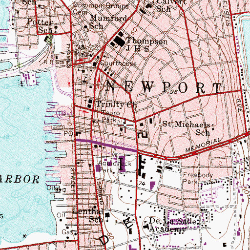 Topographic Map of Preservation Society of Newport County, RI