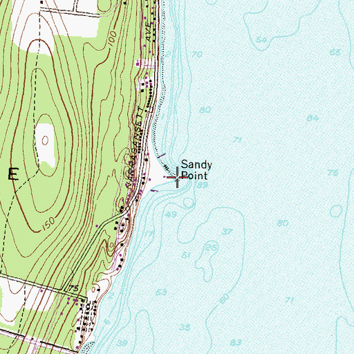 Topographic Map of Prudence Island Lighthouse, RI
