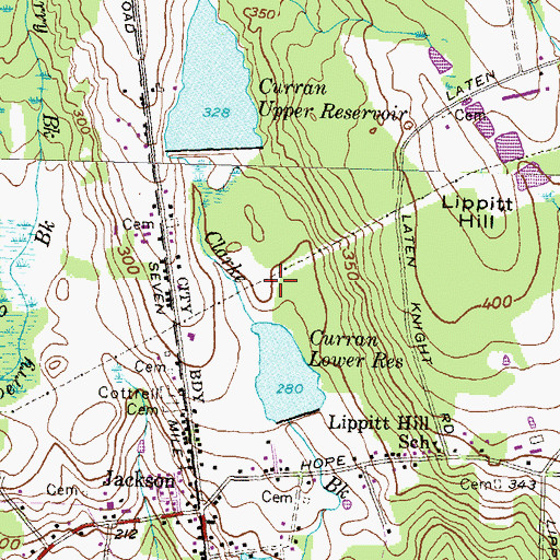 Topographic Map of J L Curran Park, RI