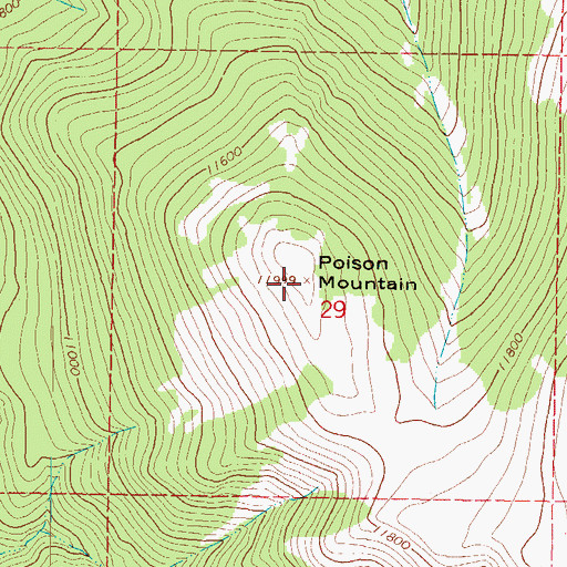 Topographic Map of Poison Mountain, CO
