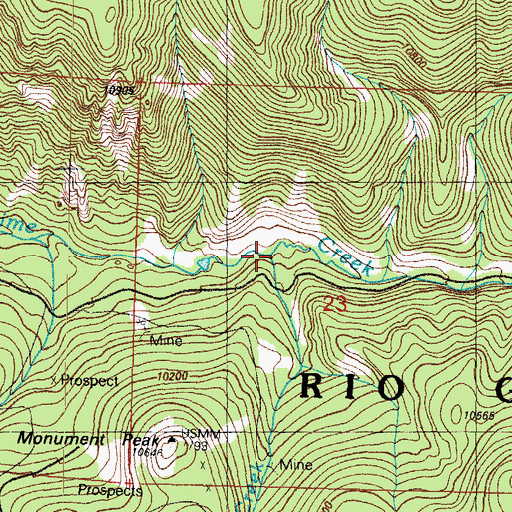 Topographic Map of Bird Creek, CO