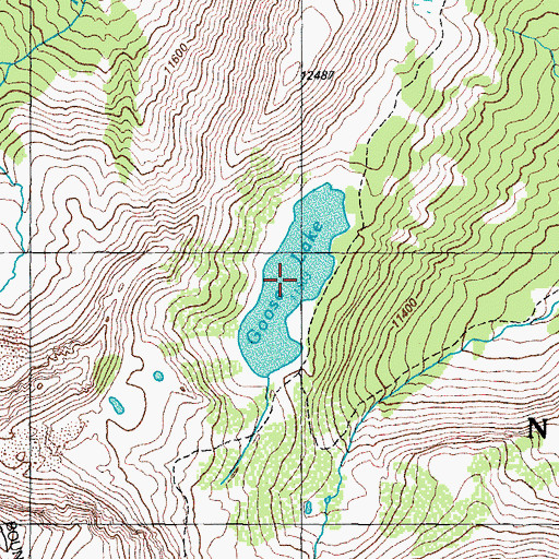 Topographic Map of Goose Lake, CO