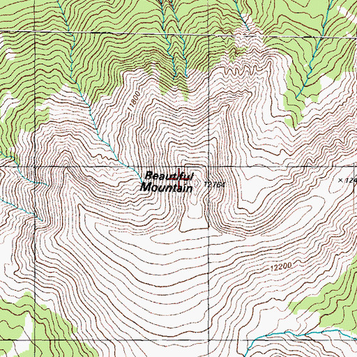 Topographic Map of Beautiful Mountain, CO