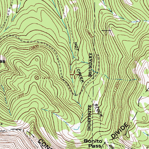 Topographic Map of Hot Creek Stock Driveway, CO