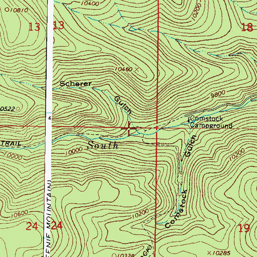 Topographic Map of Scherer Gulch, CO