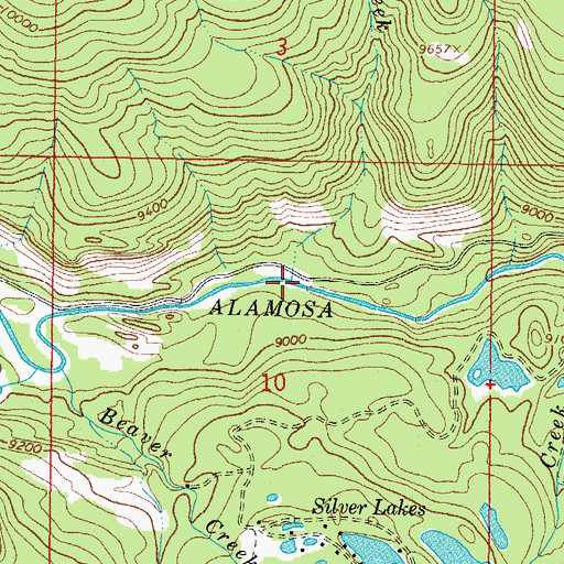 Topographic Map of Lieutenant Creek, CO