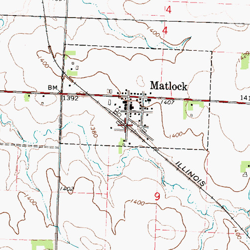 Topographic Map of Matlock (historical), IA