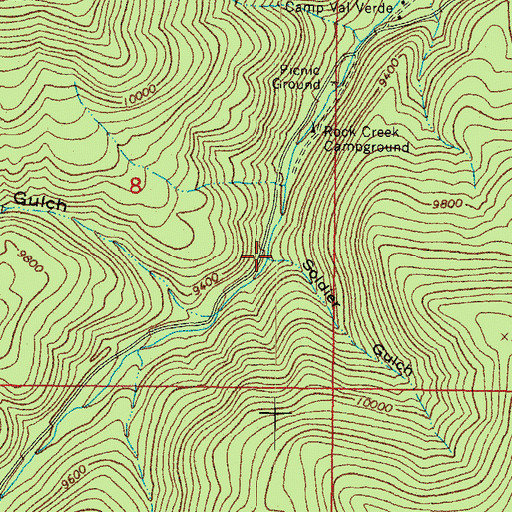 Topographic Map of Soldier Gulch, CO