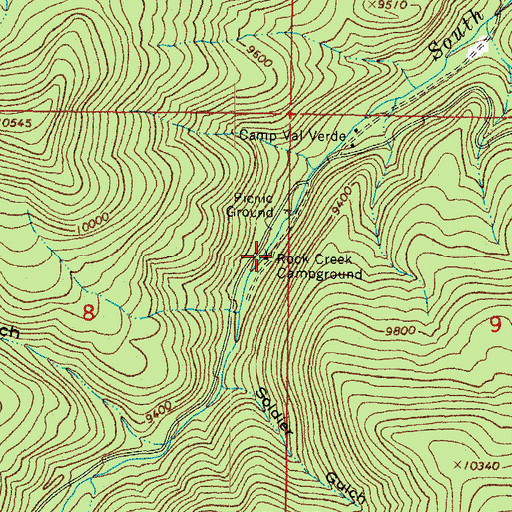 Topographic Map of Rock Creek Campground, CO