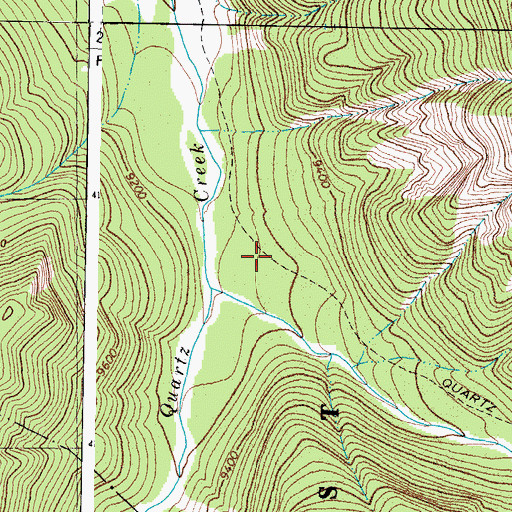 Topographic Map of Quartz Creek Trail, CO