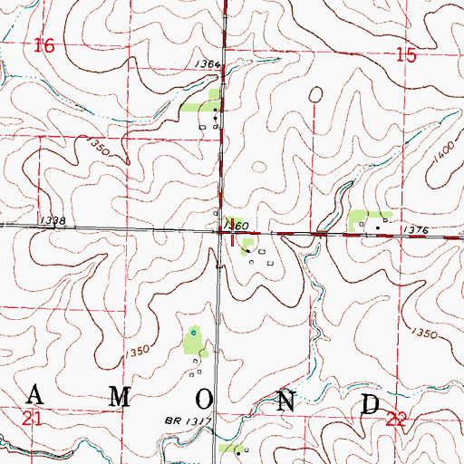 Topographic Map of Diamond Center (historical), IA