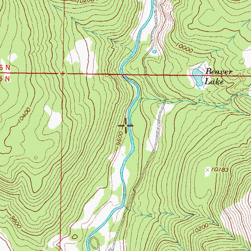 Topographic Map of Beaver Lake Creek, CO