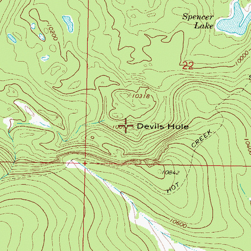 Topographic Map of Devils Hole, CO