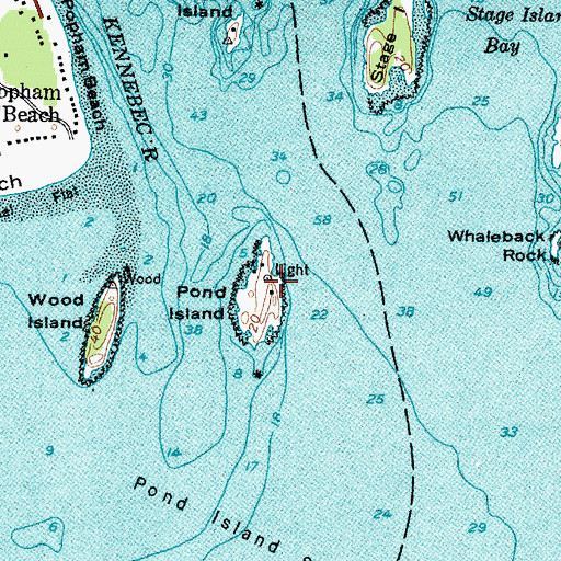 Topographic Map of Pond Island Light, ME