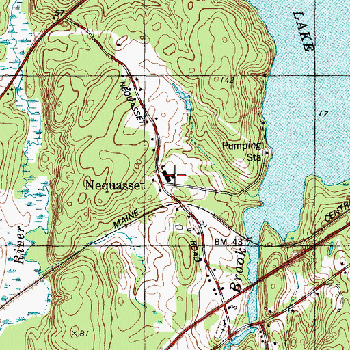 Topographic Map of Woolwich Central School, ME