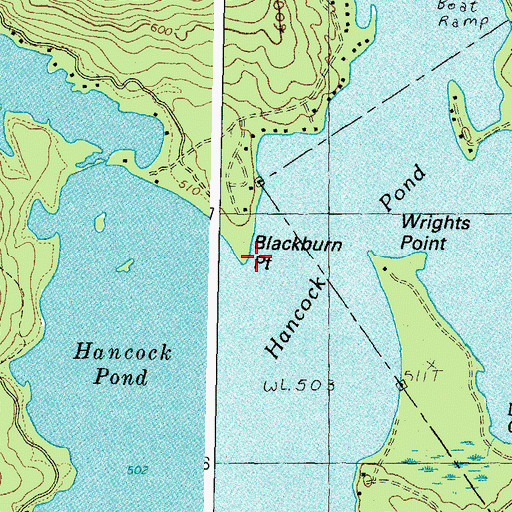 Topographic Map of Blackburn Point, ME