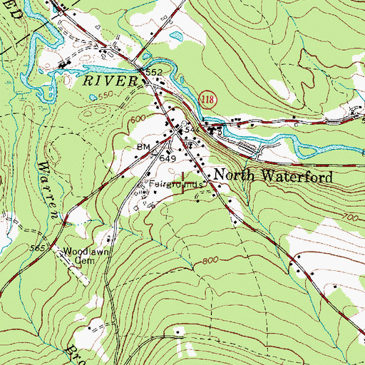Topographic Map of North Waterford Fairgrounds, ME