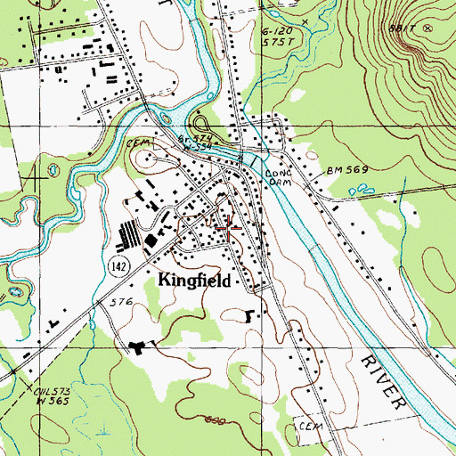 Topographic Map of First Baptist Church, ME