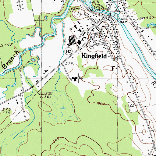Topographic Map of Kingfield Elementary School, ME
