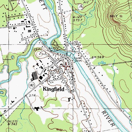 Topographic Map of Kingfield Historical Society, ME