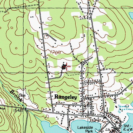 Topographic Map of Rangeley Lakes Regional School, ME