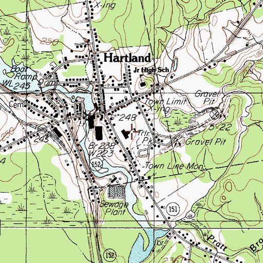 Topographic Map of Hartland Consolidated School, ME