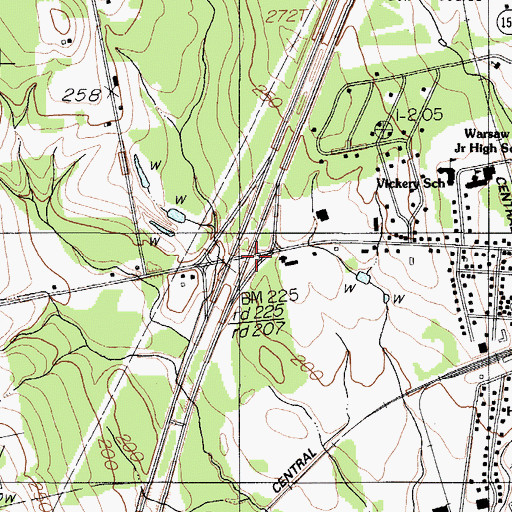 Topographic Map of Interchange 38, ME