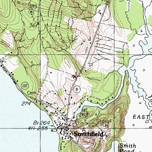 Topographic Map of Smithfield Elementary School, ME