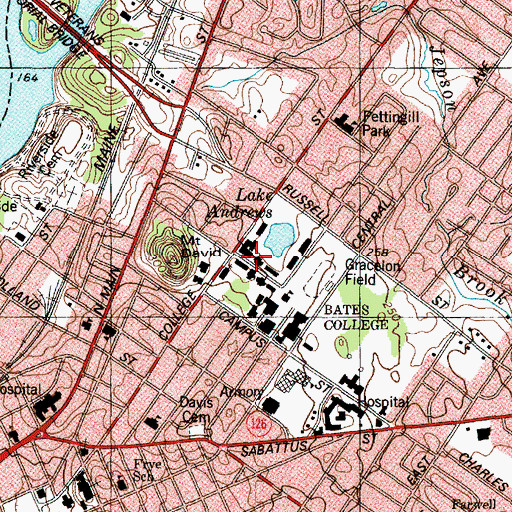 Topographic Map of Carnegie Science Building, ME