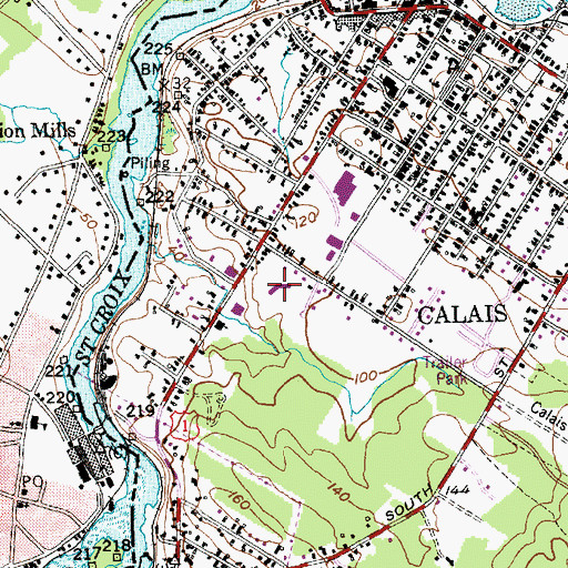 Topographic Map of Calais Elementary School, ME