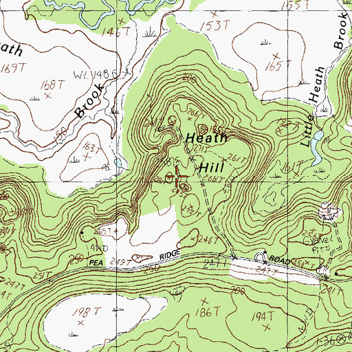 Topographic Map of Heath Hill, ME