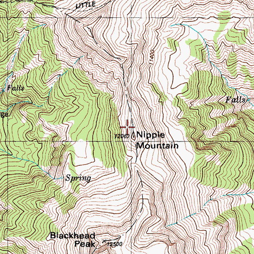 Topographic Map of Nipple Mountain, CO