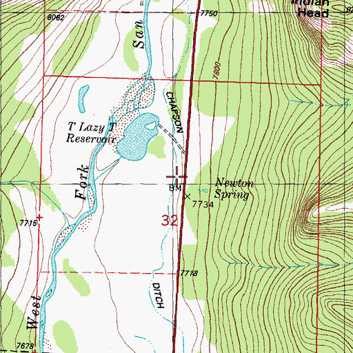 Topographic Map of West Fork Ranch, CO