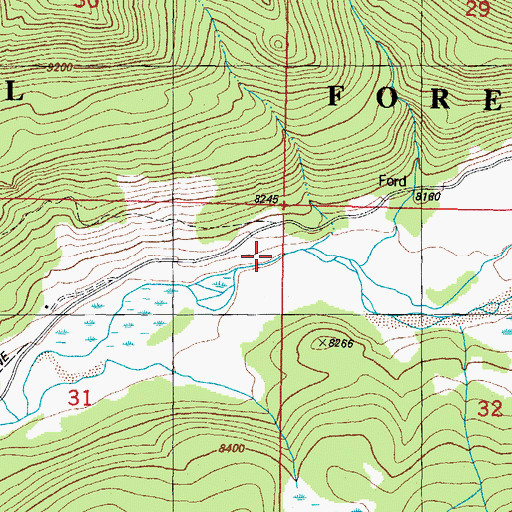Topographic Map of Lane Creek, CO