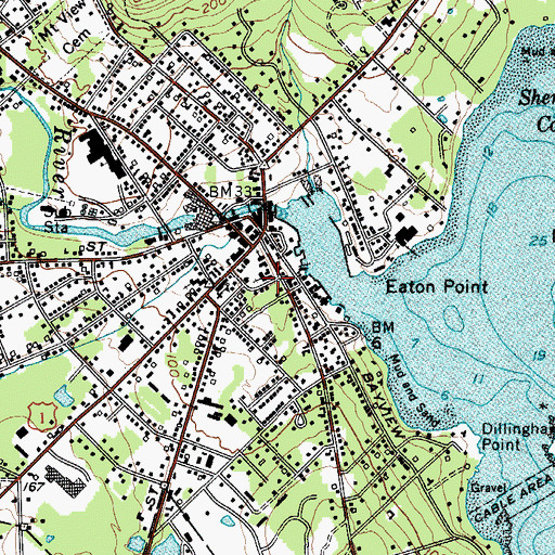Topographic Map of Village Green, ME