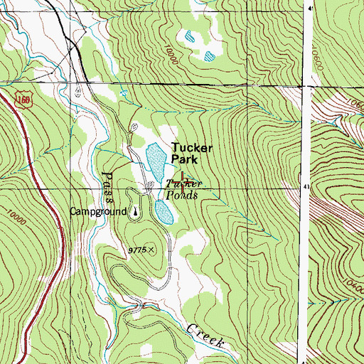 Topographic Map of Tucker Park, CO