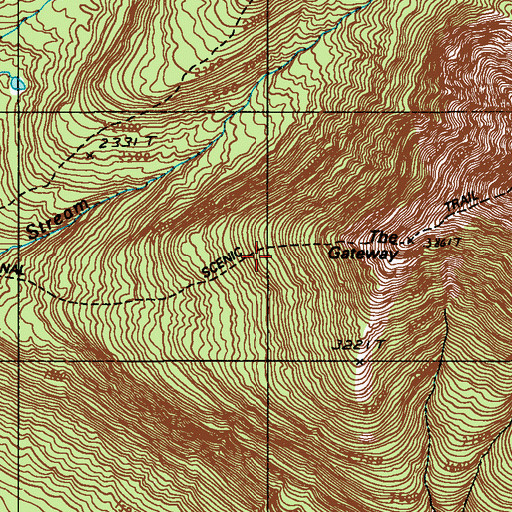 Topographic Map of Abol Trail, ME