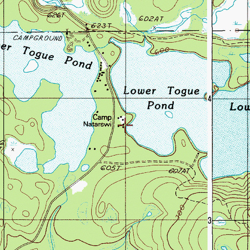 Topographic Map of Camp Natarswi, ME