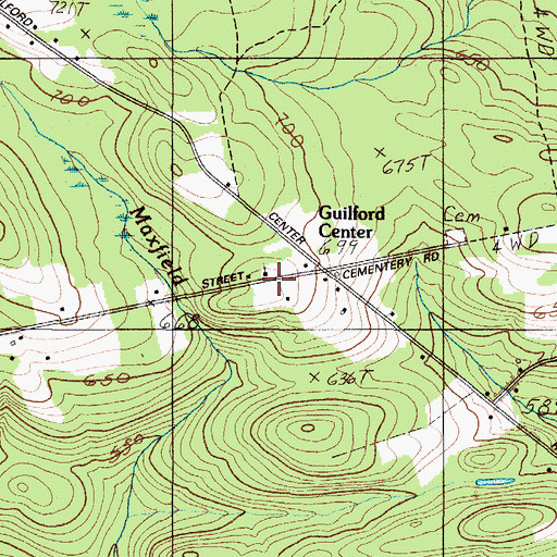 Topographic Map of Guilford Center Baptist Church, ME