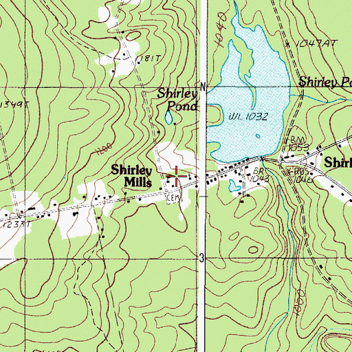 Topographic Map of Shirley Elementary School (historical), ME