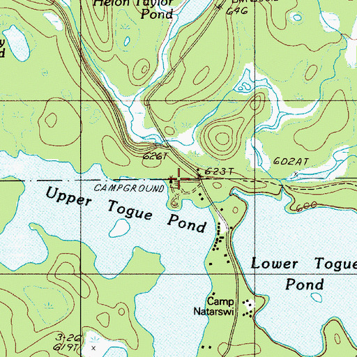 Topographic Map of Togue Pond Campsite, ME