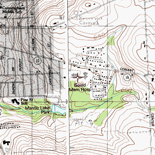 Topographic Map of Aroostook Medical Center TAMC's Health Sciences Library, ME