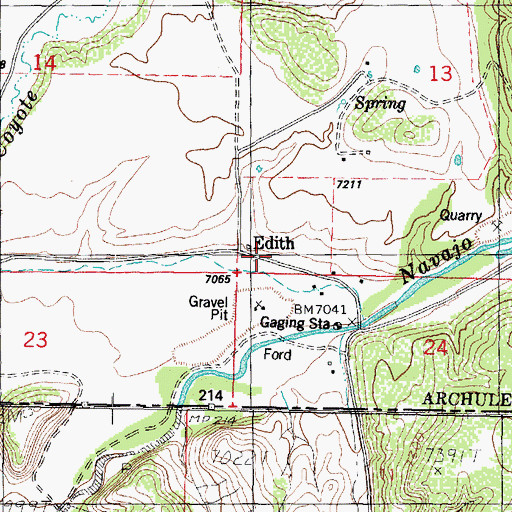 Topographic Map of Edith, CO