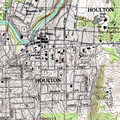 Topographic Map of Houlton Christian Science Society, ME