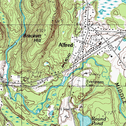 Topographic Map of Alfred Elementary School, ME