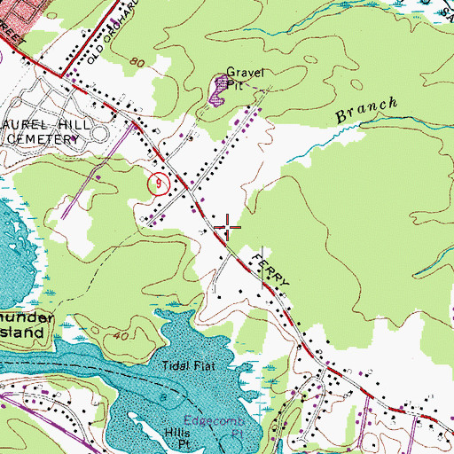 Topographic Map of Bible Baptist Church, ME
