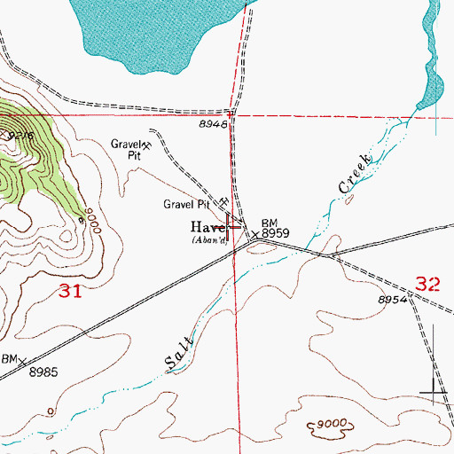 Topographic Map of Haver, CO