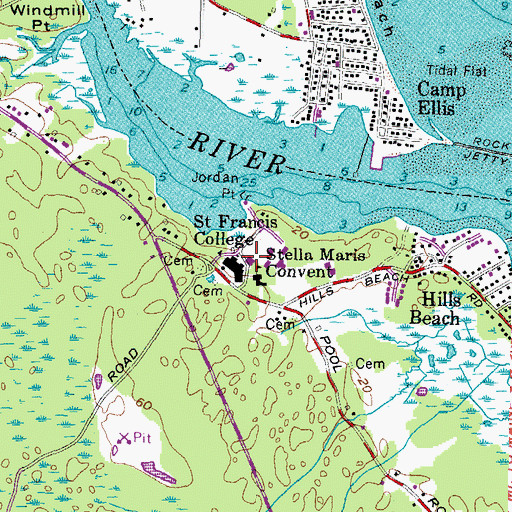 Topographic Map of Jack S Ketchum Library, ME